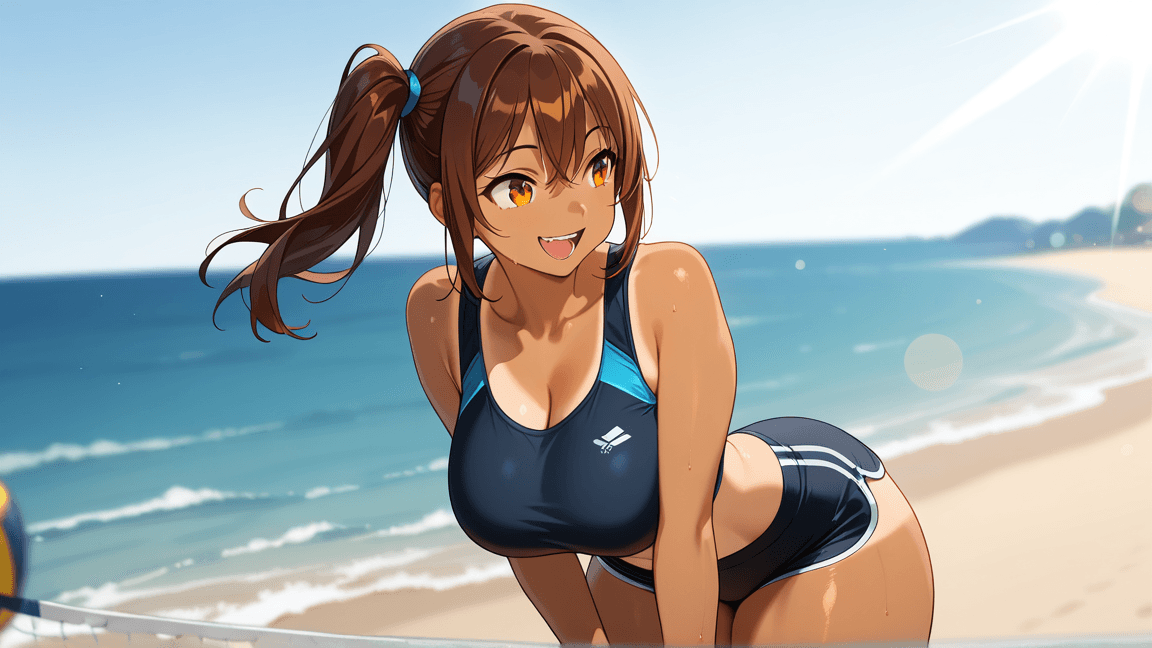 Hana Maeda on the beach after volleyball